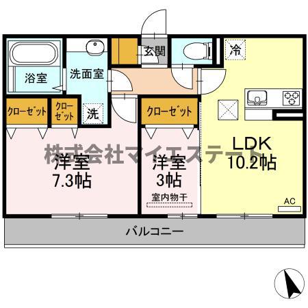 ノブレス(2LDK/1階)の間取り写真