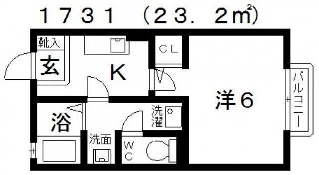 ピュアハイム(1K/2階)の間取り写真