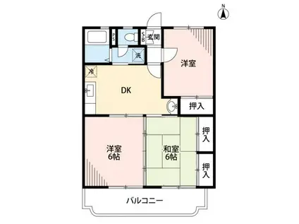 メゾン坪井(3DK/1階)の間取り写真