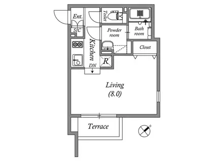 PASEO高田馬場III(1K/1階)の間取り写真
