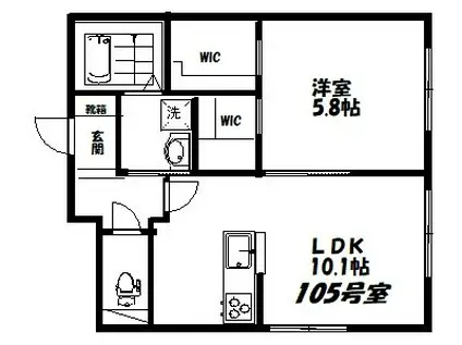 ヘーベルメゾン南常盤台(1LDK/1階)の間取り写真