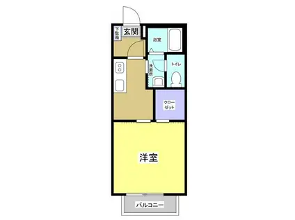グレース西山(1K/2階)の間取り写真