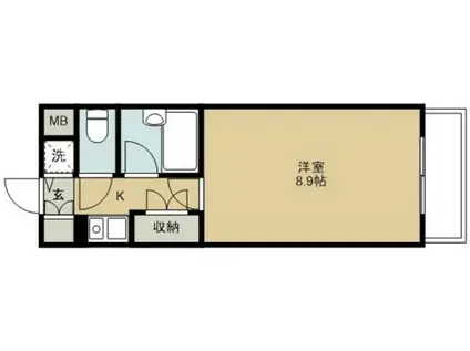 ホーユウコンフォルト南光台(1K/2階)の間取り写真