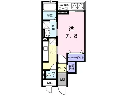 グレープハウス(1K/3階)の間取り写真