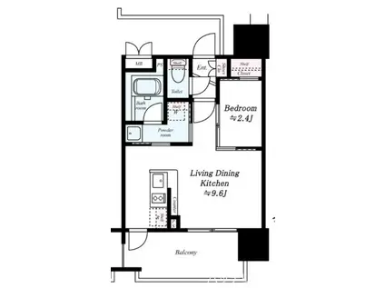 グランフォーレプライム高宮(1LDK/14階)の間取り写真