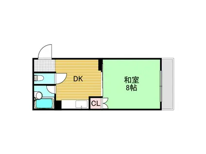 ジュネス第一(1DK/2階)の間取り写真