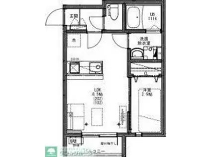 KEIAI RESIDENCE 西八王子III(1LDK/1階)の間取り写真