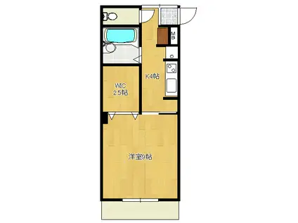 スカイコート今津留(1K/3階)の間取り写真