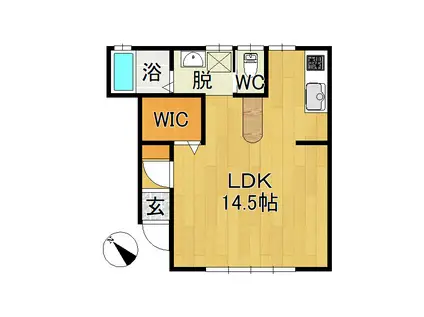 キャトルセゾン(ワンルーム/2階)の間取り写真