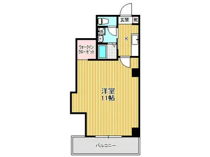 杵渕ビル(1K/3階)の間取り写真