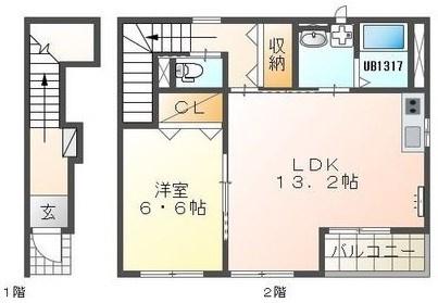 ステイツ(1LDK/2階)の間取り写真