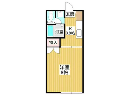 パレーシャル滝(1K/1階)の間取り写真