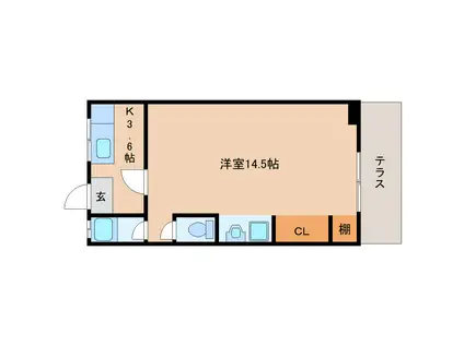 ツカモトハイツ(1K/1階)の間取り写真