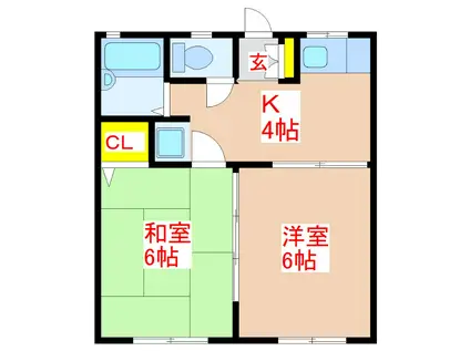 コーポみゆき(2K/2階)の間取り写真