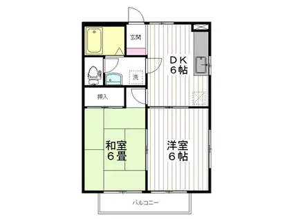 ボルベールA(2DK/2階)の間取り写真