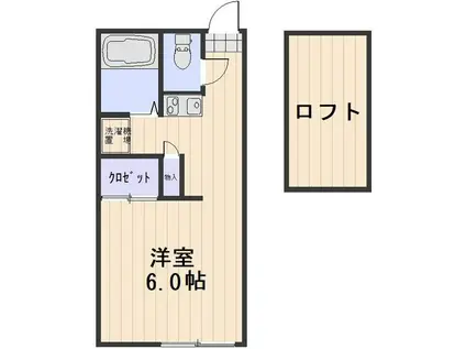 ソラーナよねぐら(1K/1階)の間取り写真