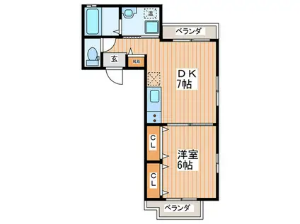 リーブス京橋(1DK/3階)の間取り写真