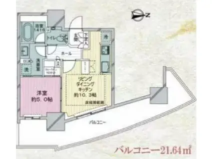 ルミナリータワー池袋(1LDK/11階)の間取り写真