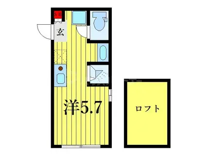 ハーモニーテラス東葛西(ワンルーム/2階)の間取り写真
