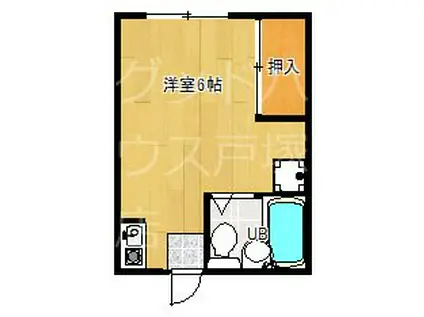 ベルエア戸塚(ワンルーム/1階)の間取り写真