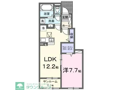 カーサ フィオーレ(1LDK/1階)の間取り写真