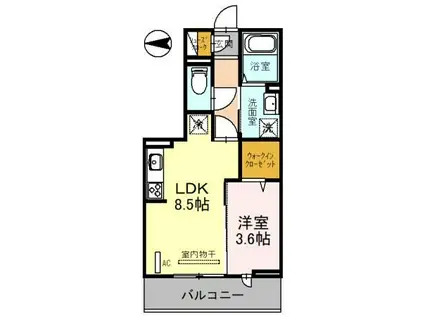 フォンテーヌ(1LDK/3階)の間取り写真
