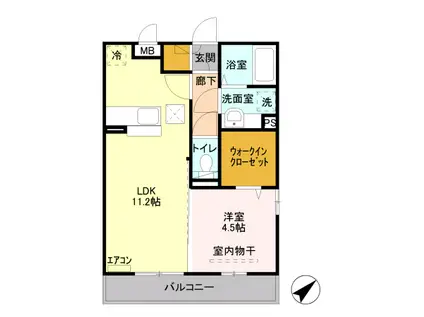 ブライトリー 101(1LDK/1階)の間取り写真