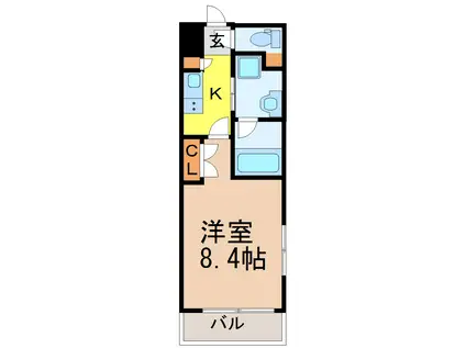 ベルウッド南山(1K/1階)の間取り写真