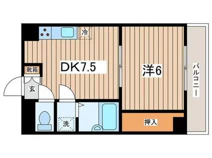 ゴールデンパーク(1DK/2階)の間取り写真