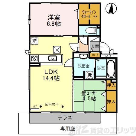 LALUCEYAMATE(2LDK/1階)の間取り写真