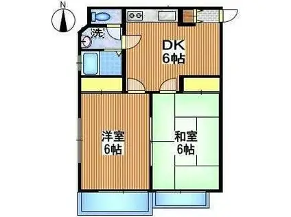 リバーサイド千川(2DK/2階)の間取り写真