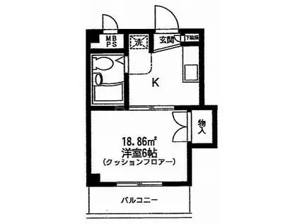 サン・ジョルジュ(1K/2階)の間取り写真