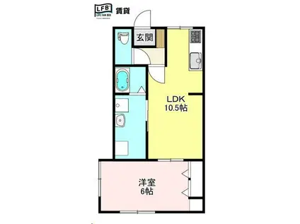 にしき琴芝駅前(1LDK/2階)の間取り写真