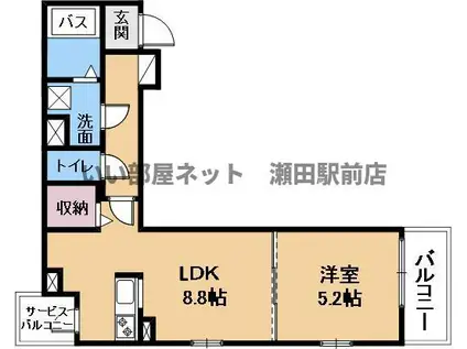 エレガント・M(1K/2階)の間取り写真