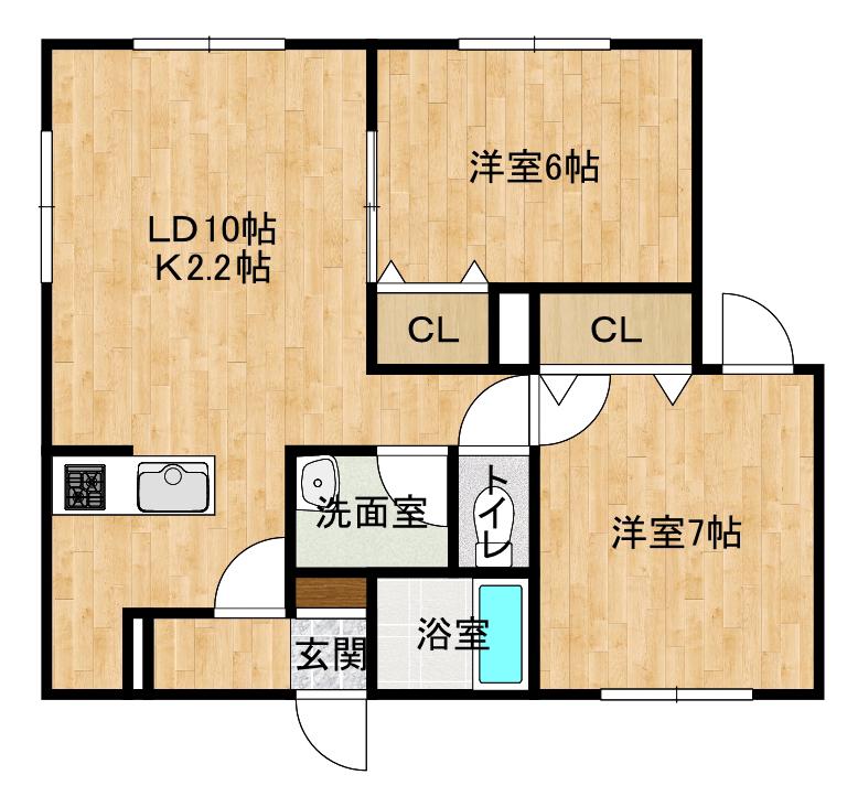 マグネットIII(2LDK/2階)の間取り写真
