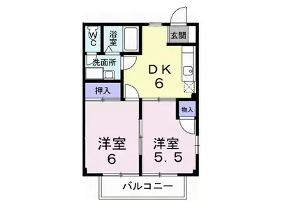 ライフサークルパート8(2DK/1階)の間取り写真