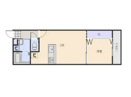 クレスト寺家駅前II(1LDK/1階)の間取り写真