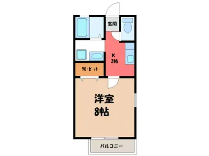 アメニティ(1K/2階)の間取り写真