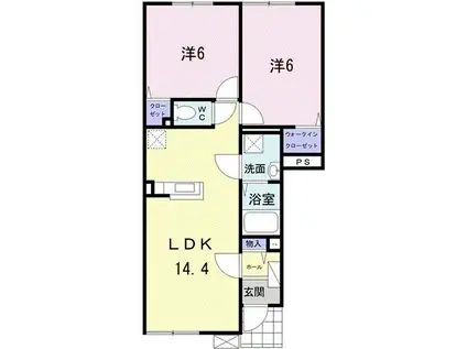 ガッド プレズント(2LDK/1階)の間取り写真