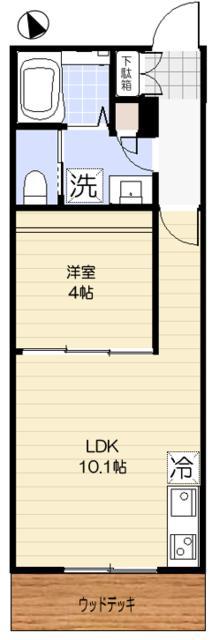 FENICE HAKURAKU(1LDK/1階)の間取り写真