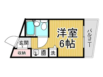 フローレンス夙川(ワンルーム/4階)の間取り写真