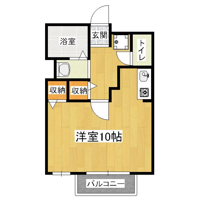 シャルト大宅(1K/1階)の間取り写真
