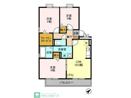 ロイヤルクレッセント西登戸(3LDK/3階)の間取り写真