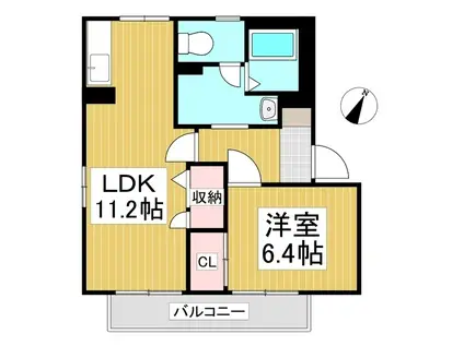 ガーデンスクウェア(1LDK/1階)の間取り写真