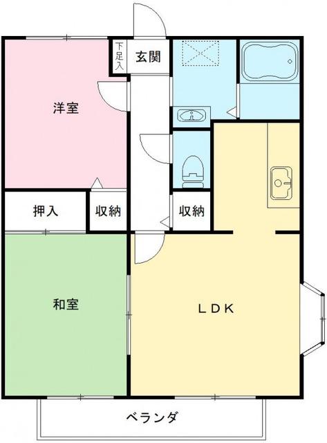 ハイムフローラ(2LDK/2階)の間取り写真