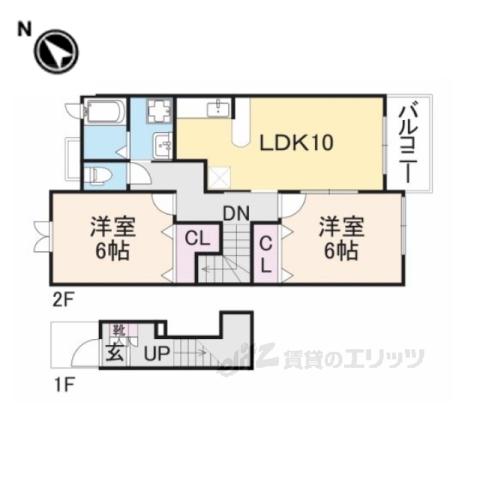 アプローズS・T(2LDK/2階)の間取り写真