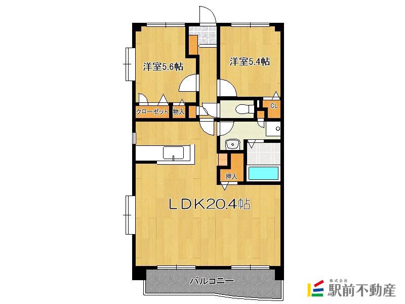 SKTビル(2LDK/3階)の間取り写真