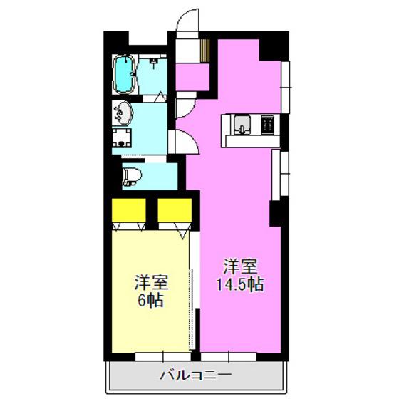 平山マンション(1LDK/4階)の間取り写真