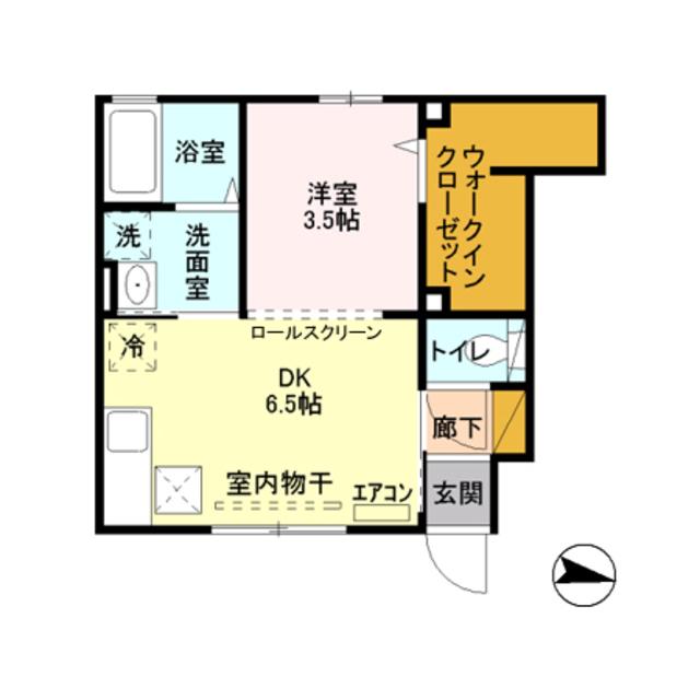 ロベール新和(1DK/1階)の間取り写真