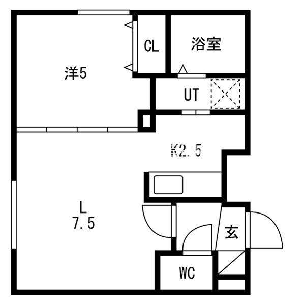 NOVEL北広島(1LDK/4階)の間取り写真